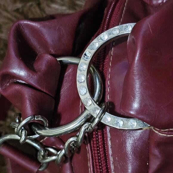 Women's Red Leather Handbag - Picture 7 of 9